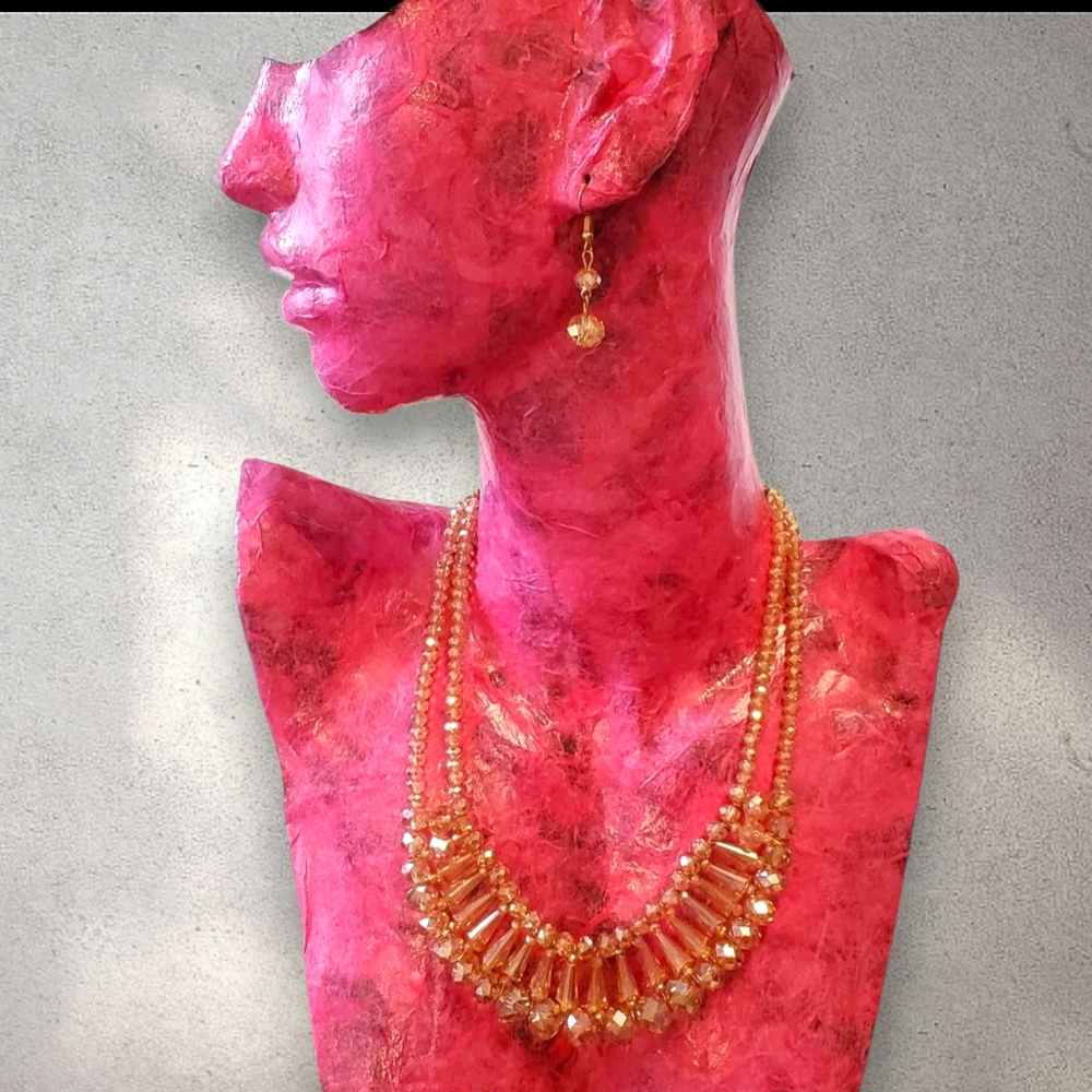 Radiant Gold Necklace and Earring Set